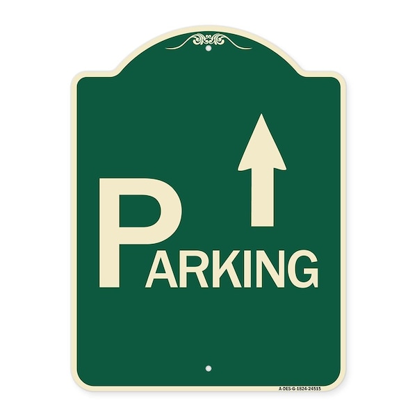 Signmission Parking with Arrow Pointing Up Heavy-Gauge Aluminum Architectural Sign, 24" x 18", G-1824-24515 A-DES-G-1824-24515 - main